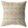 Homeroots 16 in. Yellow & Lavender Geofloral Indoor & Outdoor Zippered Throw Pillow 412817